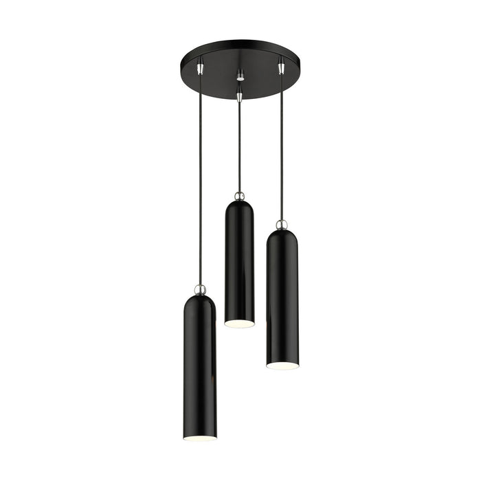 Three Light Pendant from the Ardmore collection in Shiny Black finish