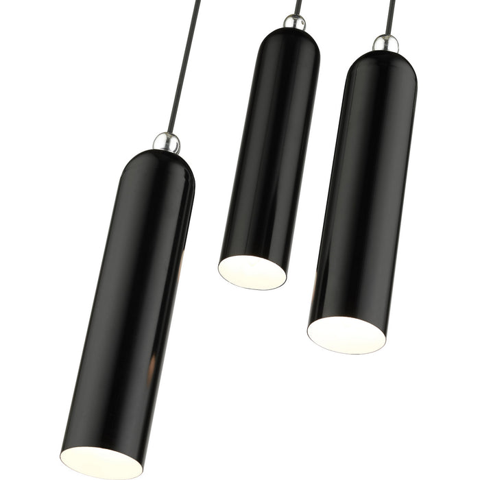 Three Light Pendant from the Ardmore collection in Shiny Black finish