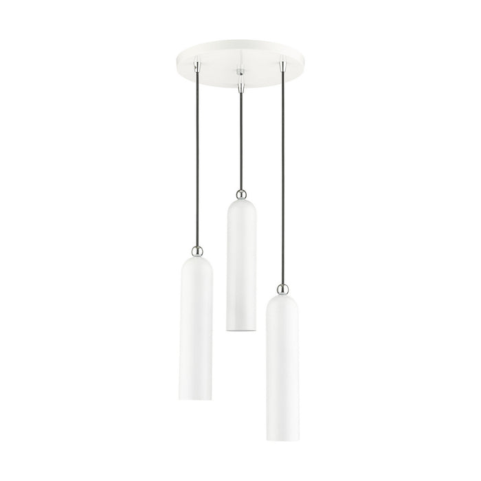 Three Light Pendant from the Ardmore collection in Shiny White finish