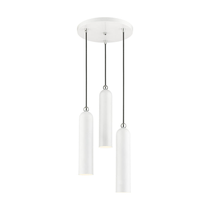 Three Light Pendant from the Ardmore collection in Shiny White finish