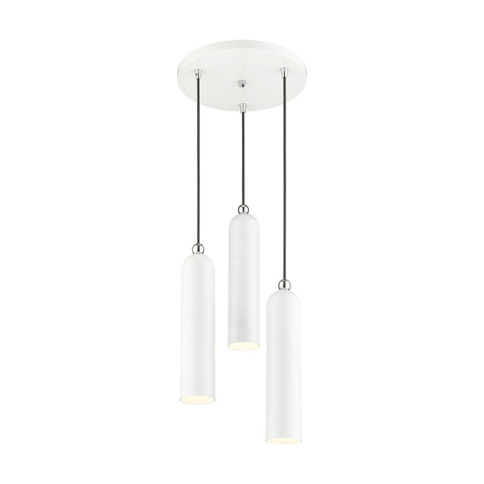 Three Light Pendant from the Ardmore collection in Shiny White finish