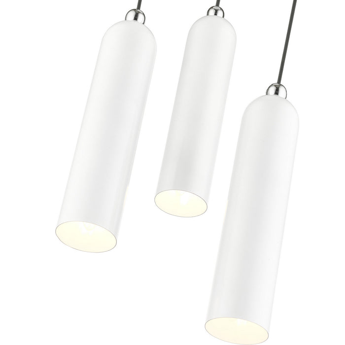 Three Light Pendant from the Ardmore collection in Shiny White finish