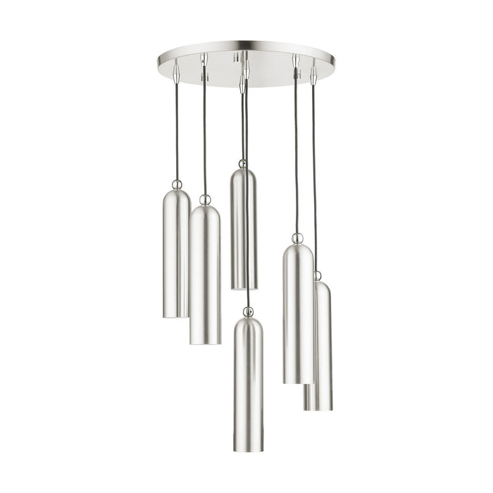 Six Light Pendant from the Ardmore collection in Brushed Nickel finish