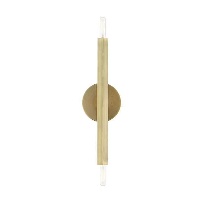 Two Light Wall Sconce from the Monaco collection in Antique Brass finish
