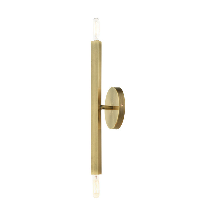 Two Light Wall Sconce from the Monaco collection in Antique Brass finish