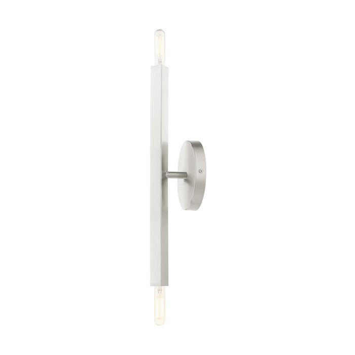Two Light Wall Sconce from the Monaco collection in Brushed Nickel finish