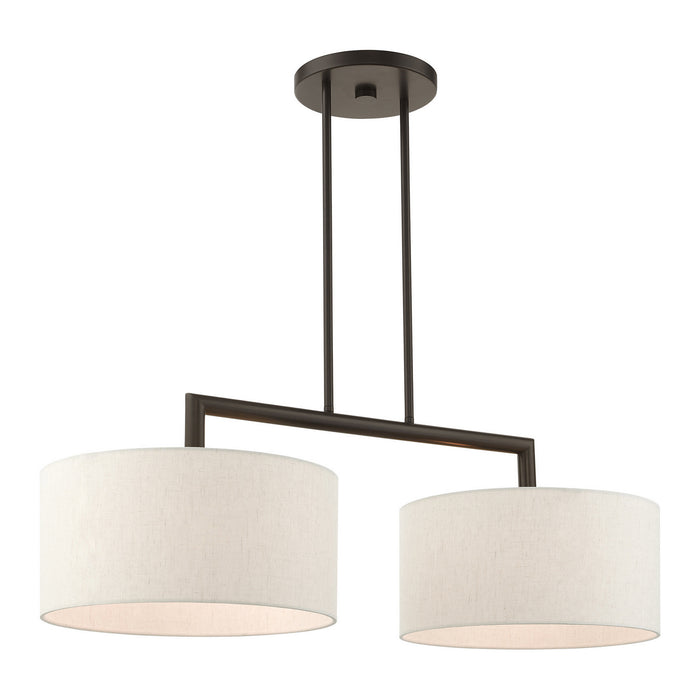 Two Light Linear Chandelier from the Meridian collection in English Bronze finish