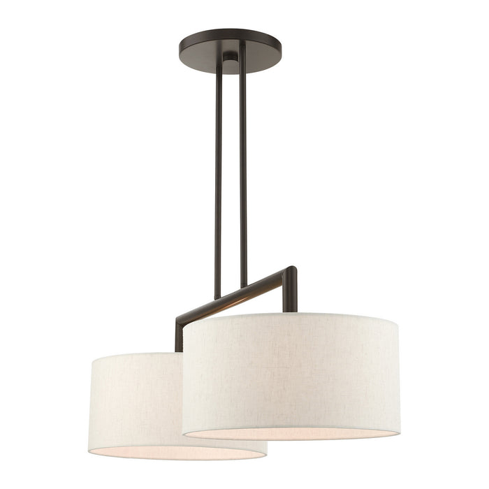 Two Light Linear Chandelier from the Meridian collection in English Bronze finish