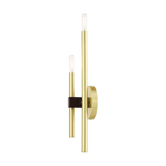 Two Light Wall Sconce from the Denmark collection in Satin Brass finish