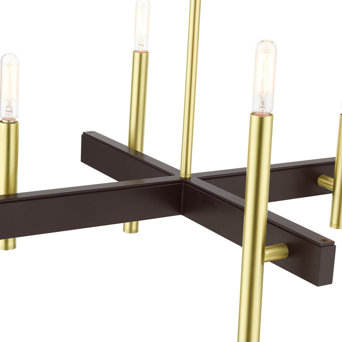 Four Light Chandelier from the Denmark collection in Satin Brass finish