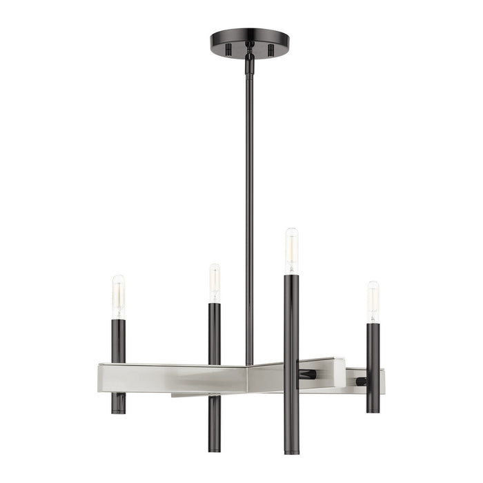 Four Light Chandelier from the Denmark collection in Black Chrome finish