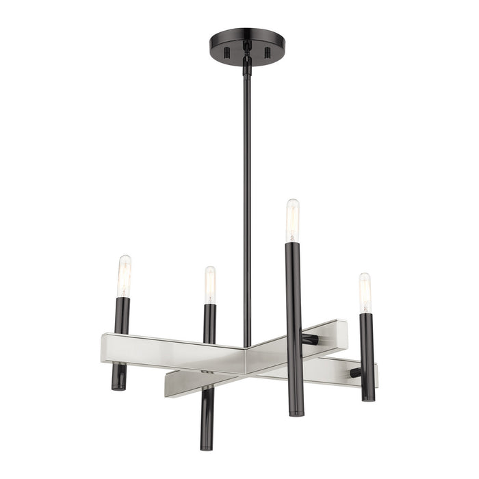 Four Light Chandelier from the Denmark collection in Black Chrome finish