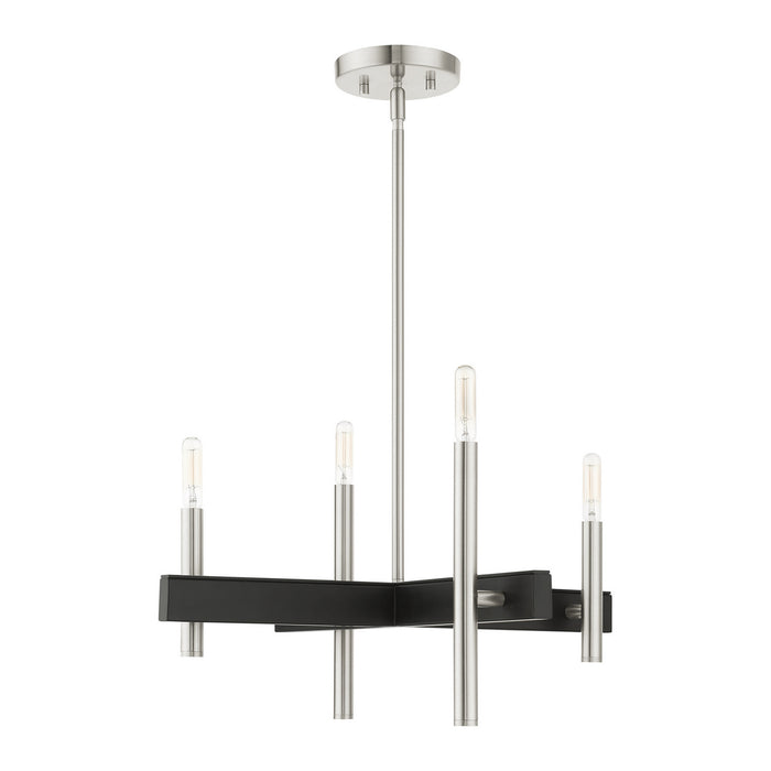 Four Light Chandelier from the Denmark collection in Brushed Nickel finish