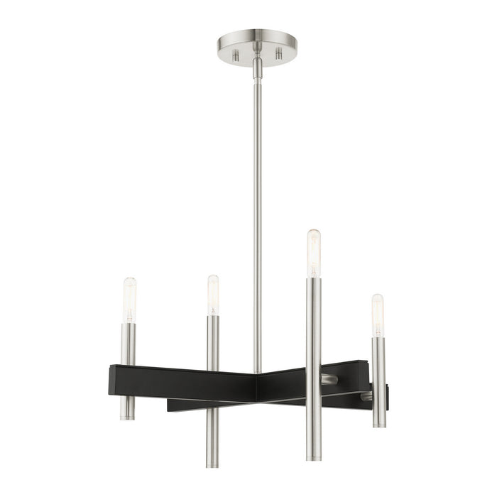 Four Light Chandelier from the Denmark collection in Brushed Nickel finish