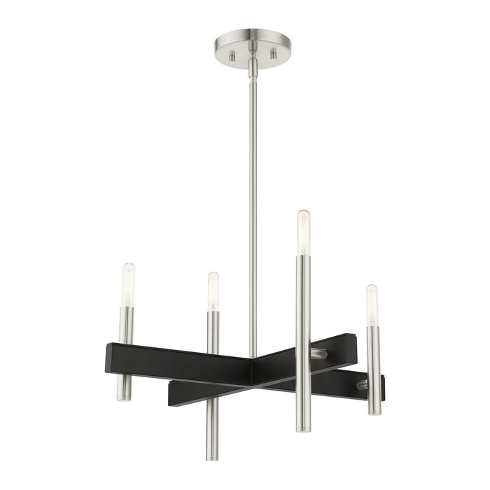 Four Light Chandelier from the Denmark collection in Brushed Nickel finish