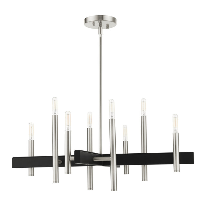 Eight Light Chandelier from the Denmark collection in Brushed Nickel finish