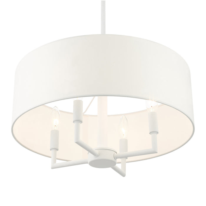 Four Light Chandelier from the Meridian collection in White finish