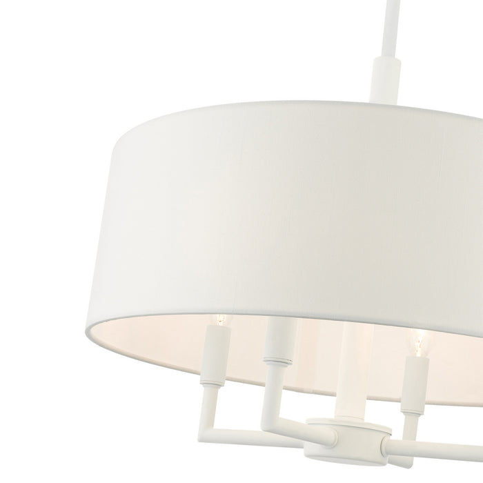 Four Light Chandelier from the Meridian collection in White finish