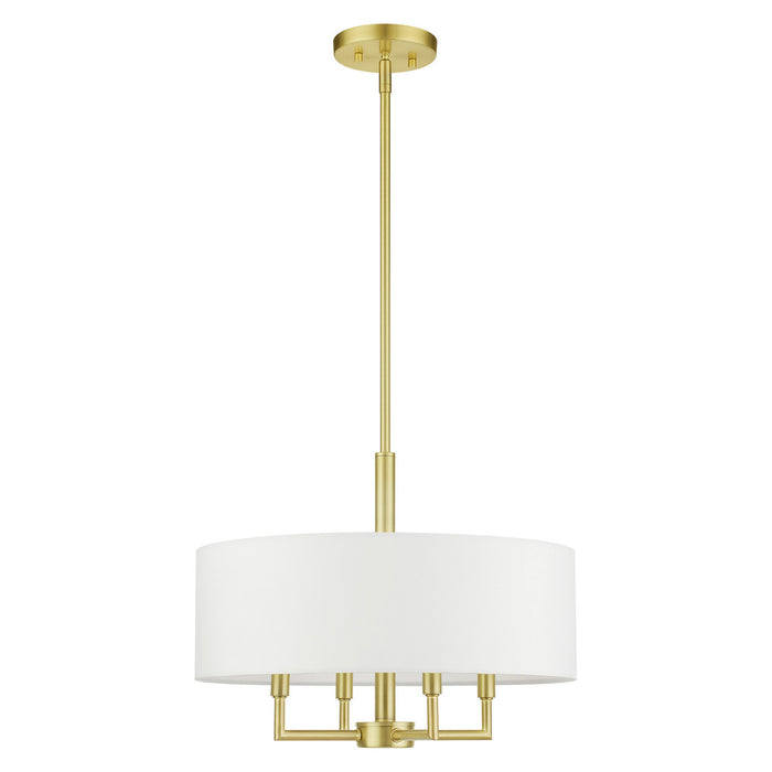 Four Light Chandelier from the Meridian collection in Satin Brass finish