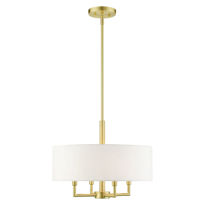 Four Light Chandelier from the Meridian collection in Satin Brass finish