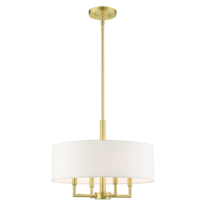 Four Light Chandelier from the Meridian collection in Satin Brass finish