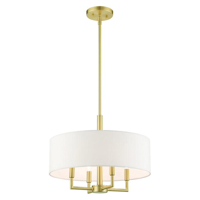 Four Light Chandelier from the Meridian collection in Satin Brass finish