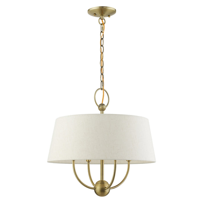 Four Light Chandelier from the Cartwright collection in Antique Brass finish