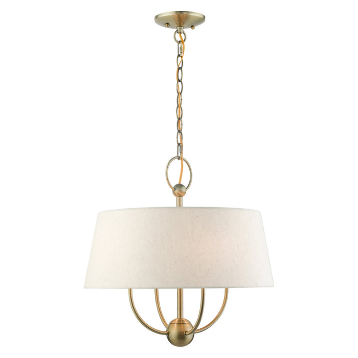 Four Light Chandelier from the Cartwright collection in Antique Brass finish