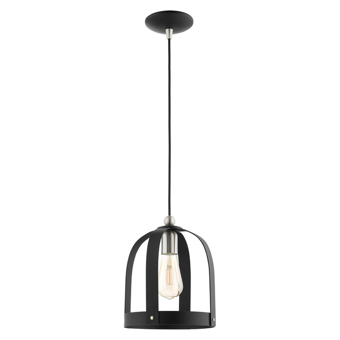 One Light Mini Pendant from the Stoneridge collection in Textured Black finish