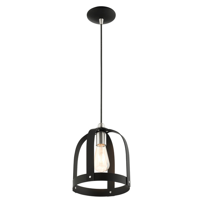 One Light Mini Pendant from the Stoneridge collection in Textured Black finish