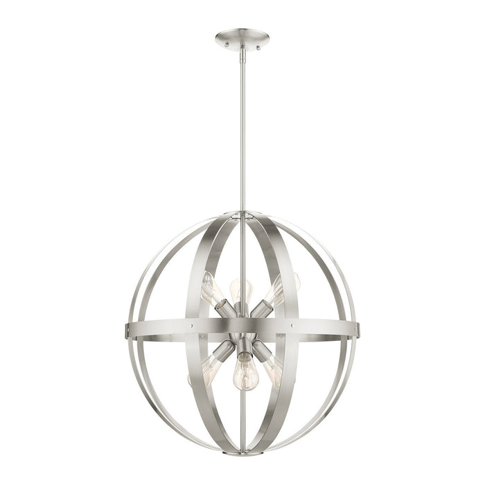 Six Light Chandelier from the Stoneridge collection in Brushed Nickel finish