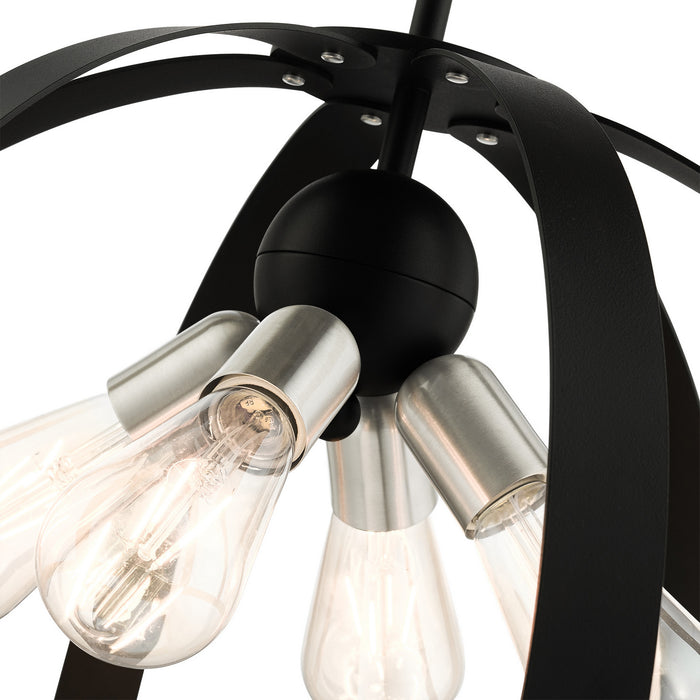 Four Light Chandelier from the Stoneridge collection in Textured Black finish