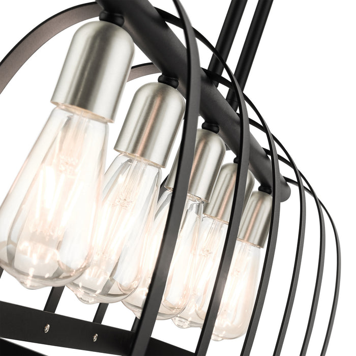 Five Light Linear Chandelier from the Stoneridge collection in Textured Black finish