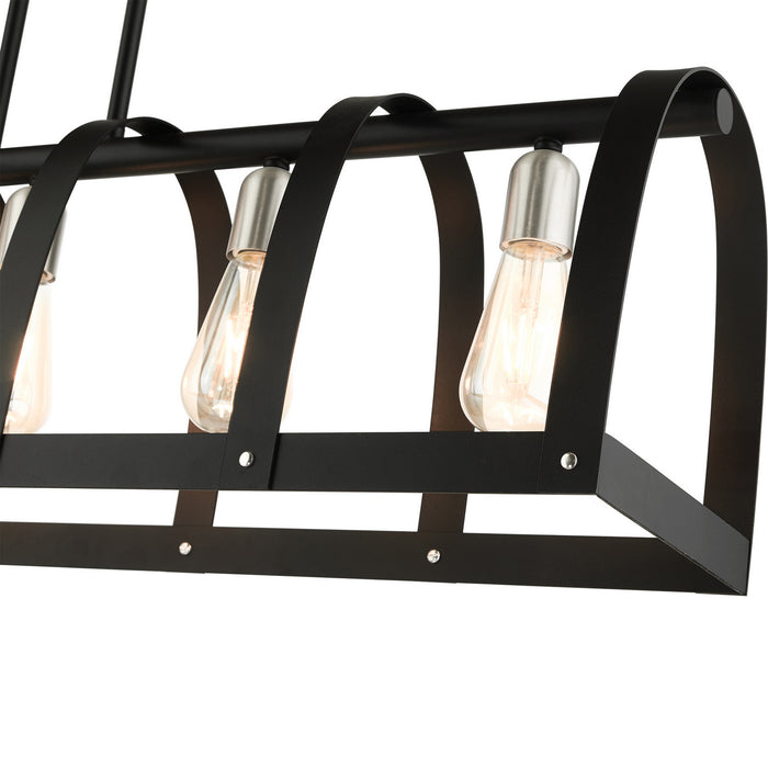 Five Light Linear Chandelier from the Stoneridge collection in Textured Black finish