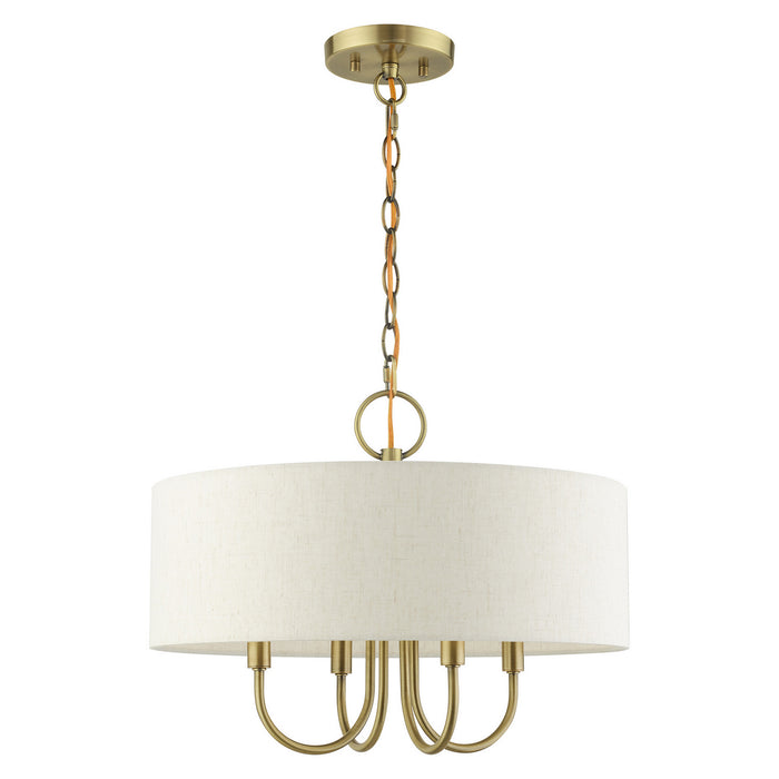 Four Light Chandelier from the Blossom collection in Antique Brass finish