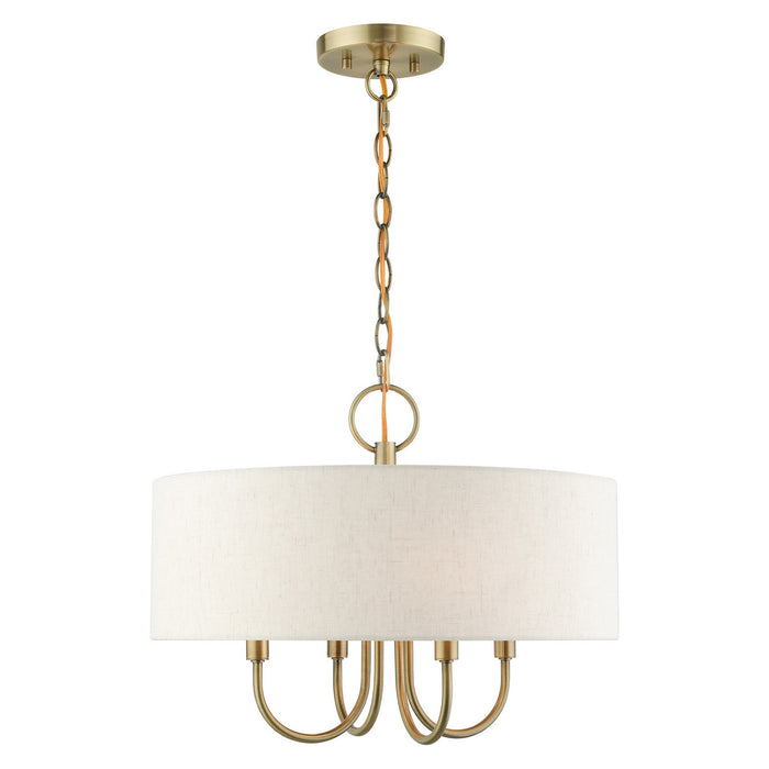 Four Light Chandelier from the Blossom collection in Antique Brass finish