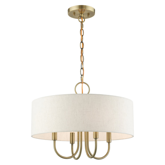 Four Light Chandelier from the Blossom collection in Antique Brass finish