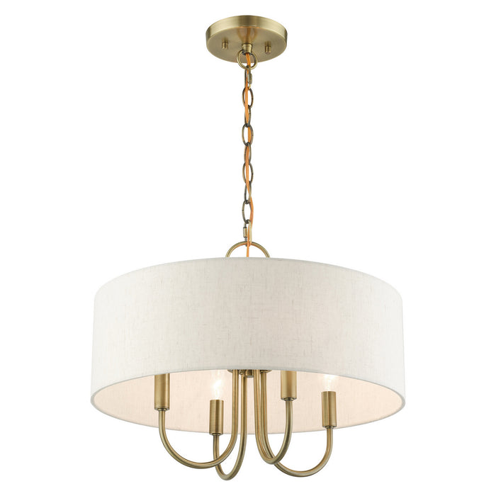 Four Light Chandelier from the Blossom collection in Antique Brass finish