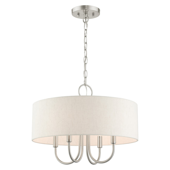 Four Light Chandelier from the Blossom collection in Brushed Nickel finish