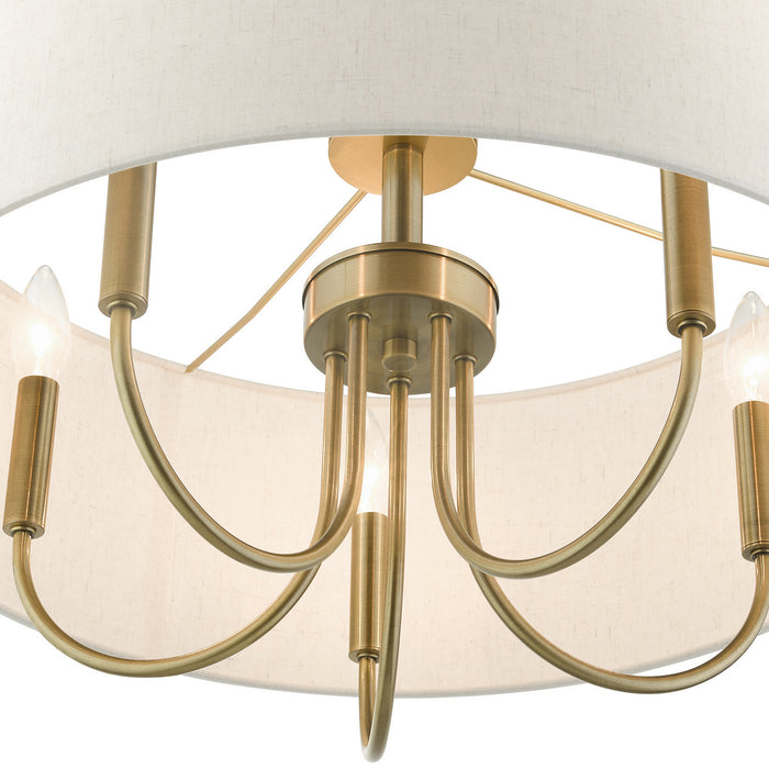 Five Light Chandelier from the Blossom collection in Antique Brass finish