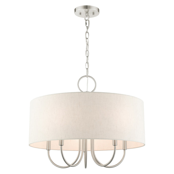 Five Light Chandelier from the Blossom collection in Brushed Nickel finish