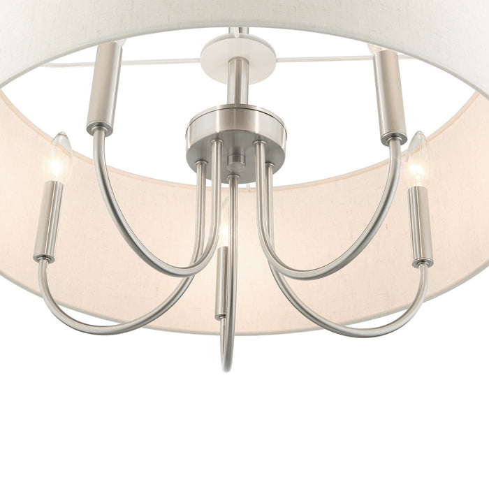 Five Light Chandelier from the Blossom collection in Brushed Nickel finish