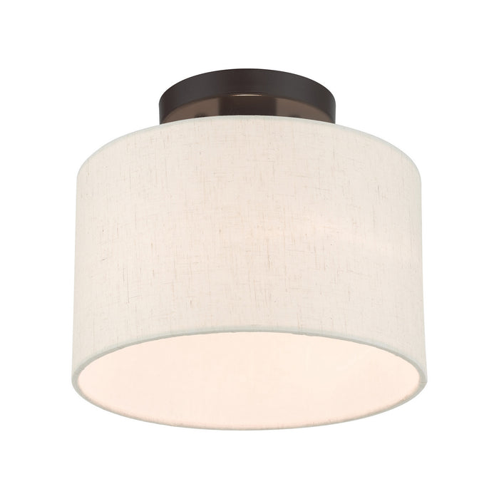 One Light Semi Flush Mount from the Meadow collection in English Bronze finish