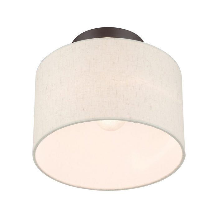 One Light Semi Flush Mount from the Meadow collection in English Bronze finish