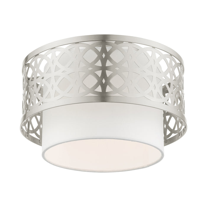 One Light Semi Flush Mount from the Calinda collection in Brushed Nickel finish