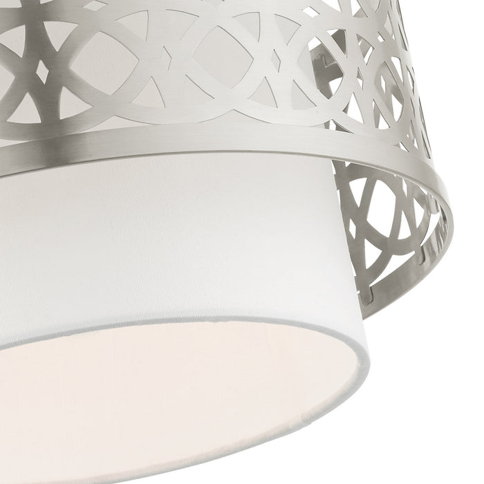 One Light Semi Flush Mount from the Calinda collection in Brushed Nickel finish