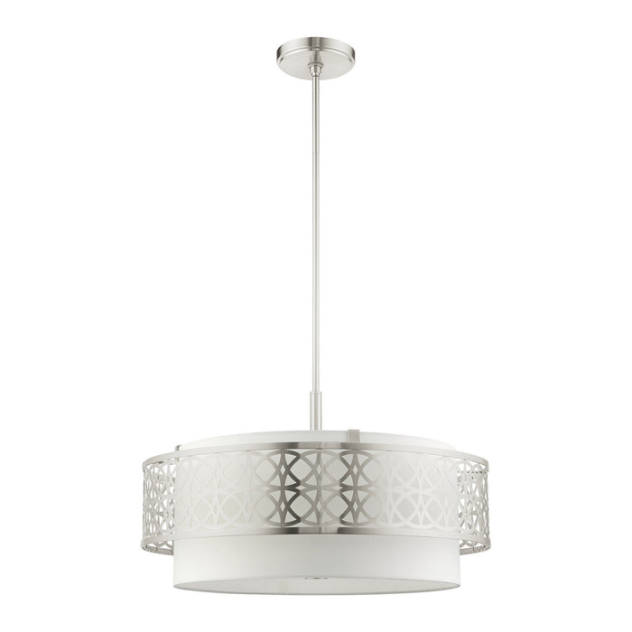 Five Light Chandelier from the Calinda collection in Brushed Nickel finish