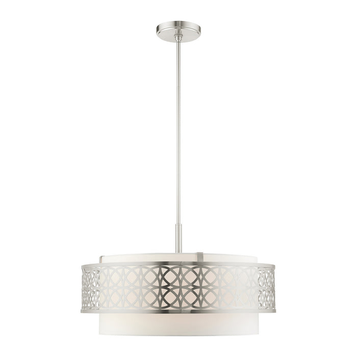 Five Light Chandelier from the Calinda collection in Brushed Nickel finish