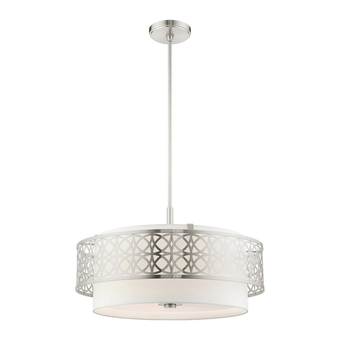 Five Light Chandelier from the Calinda collection in Brushed Nickel finish