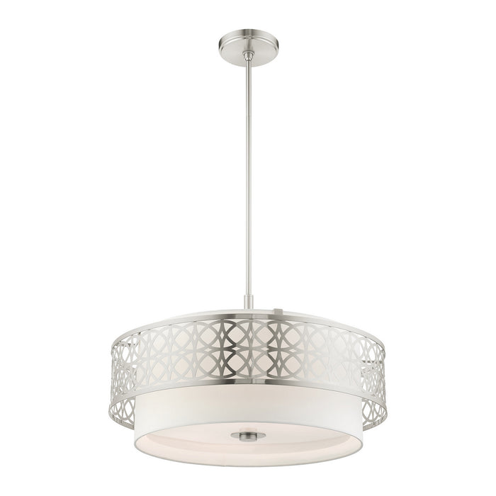 Five Light Chandelier from the Calinda collection in Brushed Nickel finish